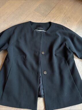 Banana Republic Black Women's Collarless coat with bell sleeve size 6